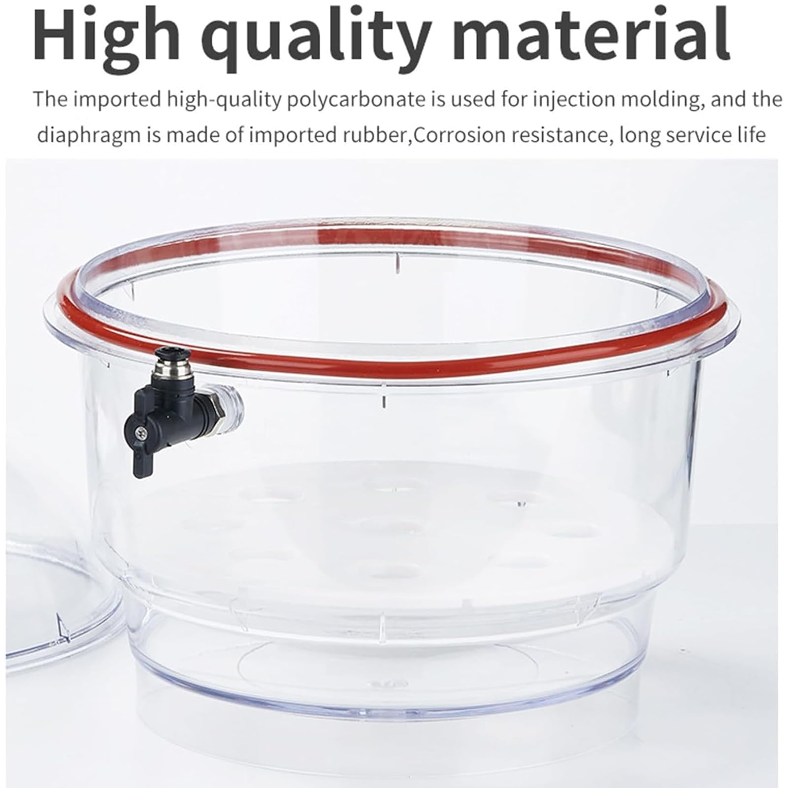 Vakuum-Exsikkator, 250 Mm Acryl-Labortrocknungsgefäß, Mit Doppelventilen, Manometer, Versiegeltes Gefäß Aus Polycarbonat Für Vakuumtrocknung Und Lagerung