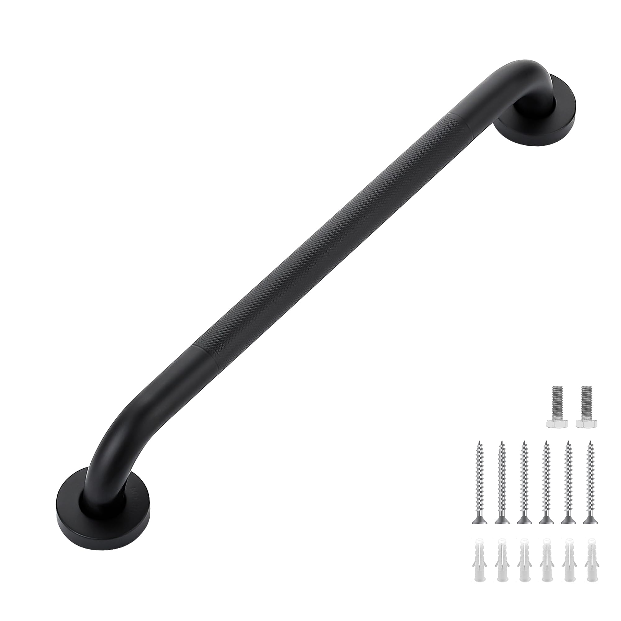 Grab Bars for Shower, 1 Pack 18-Inch Anti Slip Shower Handles for Elderly, Safety Shower Grab Bar, Stainless Steel Handicap Grab Bars for Bathroom (Black 1" Diameter)