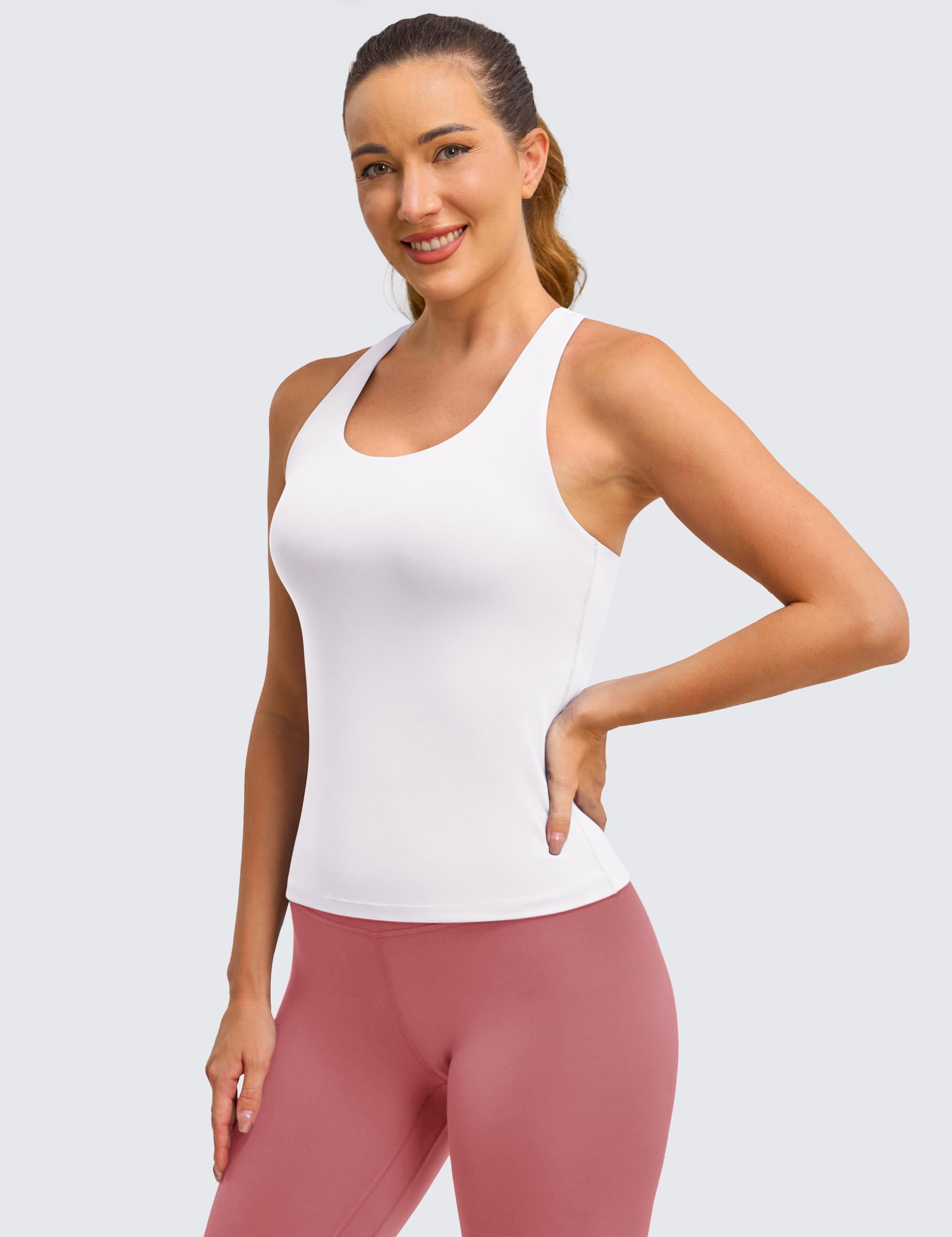 BAYDI Clouduxi Canotta da allenamento da donna con reggiseno integrato, canotta senza maniche per palestra