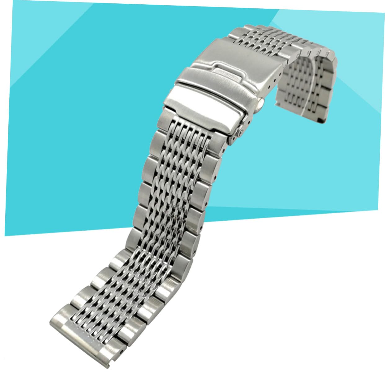 Correa de Reloj de Acero Inoxidable 20 Mm Cierre Ergonómico y Soldadura sin Costuras para Reemplazo de Relojes Elegantes