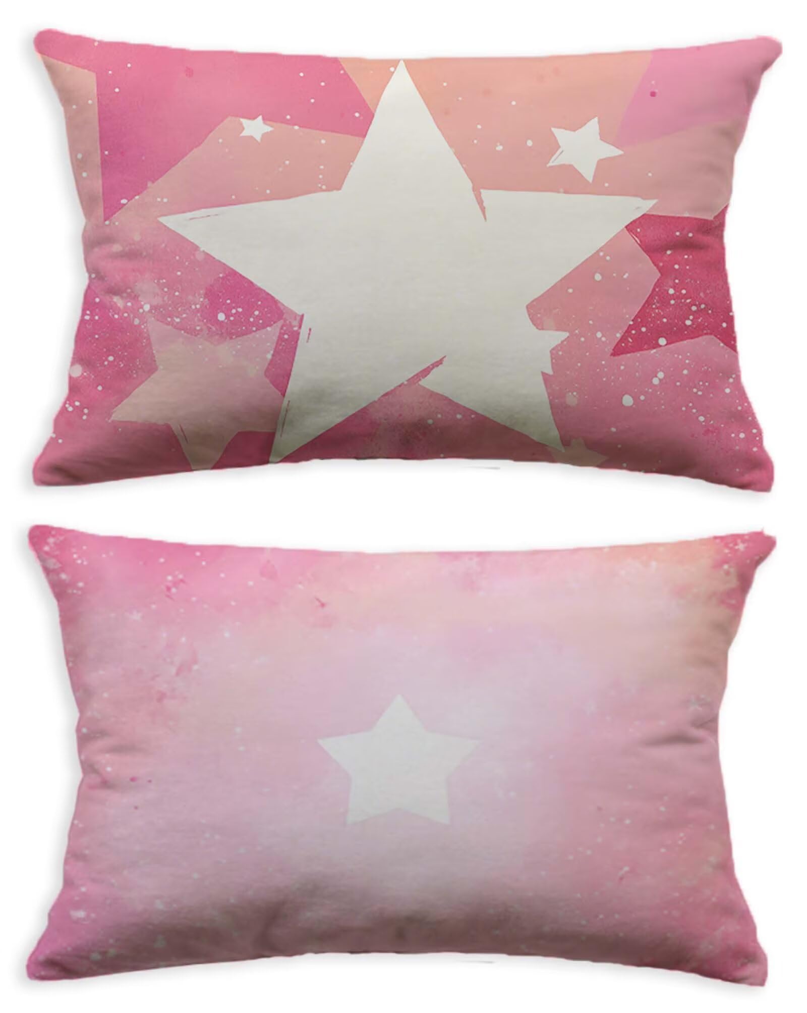Housse de coussin rose 60x80 protectrice en velours pour rénover un canapé fatigué lot de 2