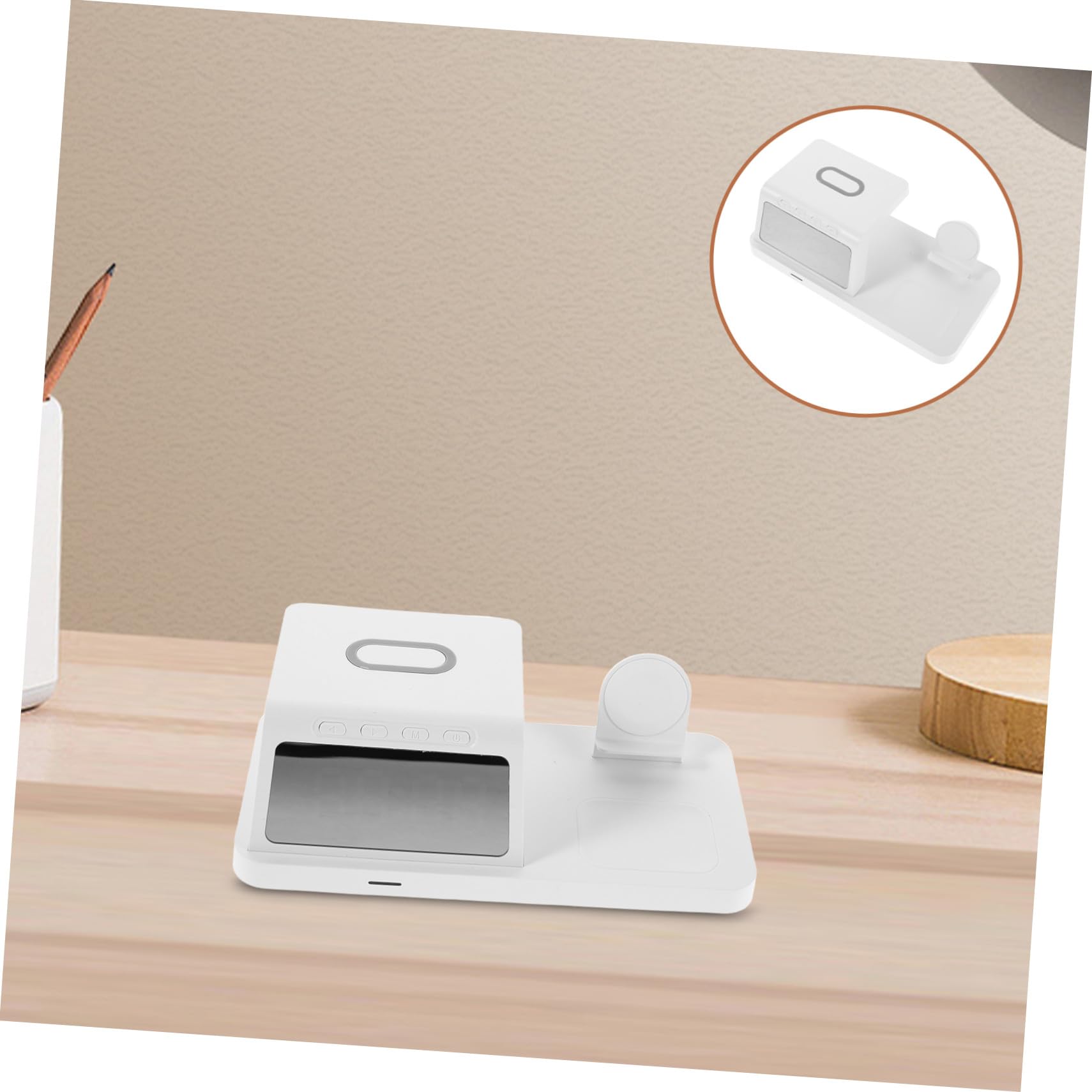 Gadpiparty 15w Caricatore Wireless con Orologio Stazione di Ricarica Supporto per Ricarica Wireless Rapida da Compatibile con Vari Dispositivi Design Moderno per Comodino o Ufficio