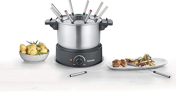SEVERIN Fondue Électrique 8 personnes Inox Amovible