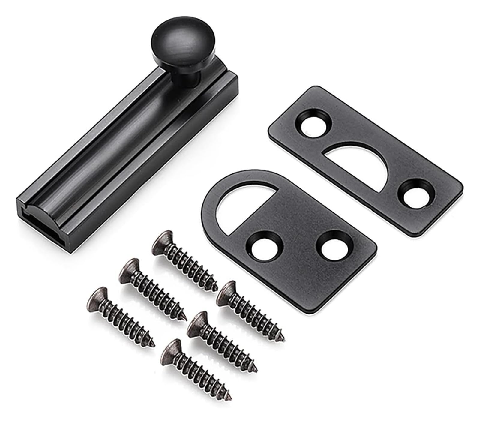 Door Latch， All Copper Slide Door Bolt 2-8in Multicolor for Childproofing and Petproofing(Svart,2in)