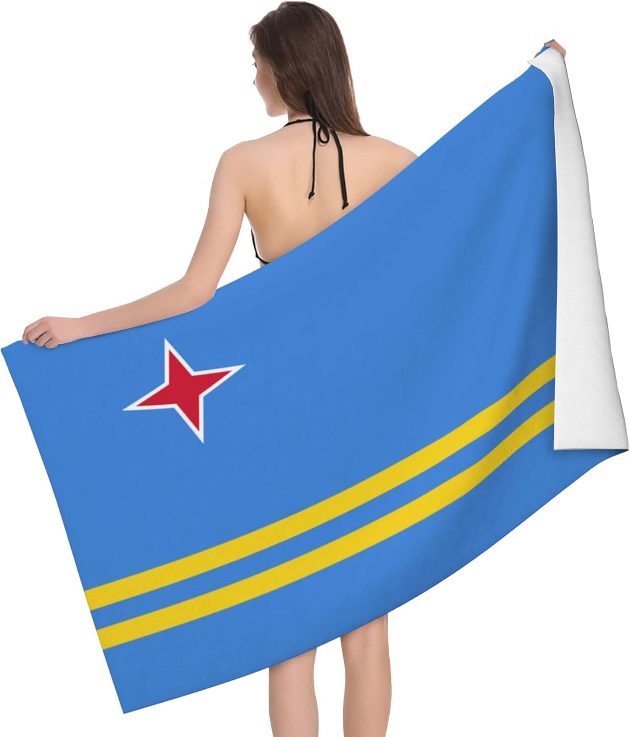 HLBSDM Aruba Flag 52 x 32 in Microfiber Beach Towel Swimming Pool Bath Super Big Throw Towel