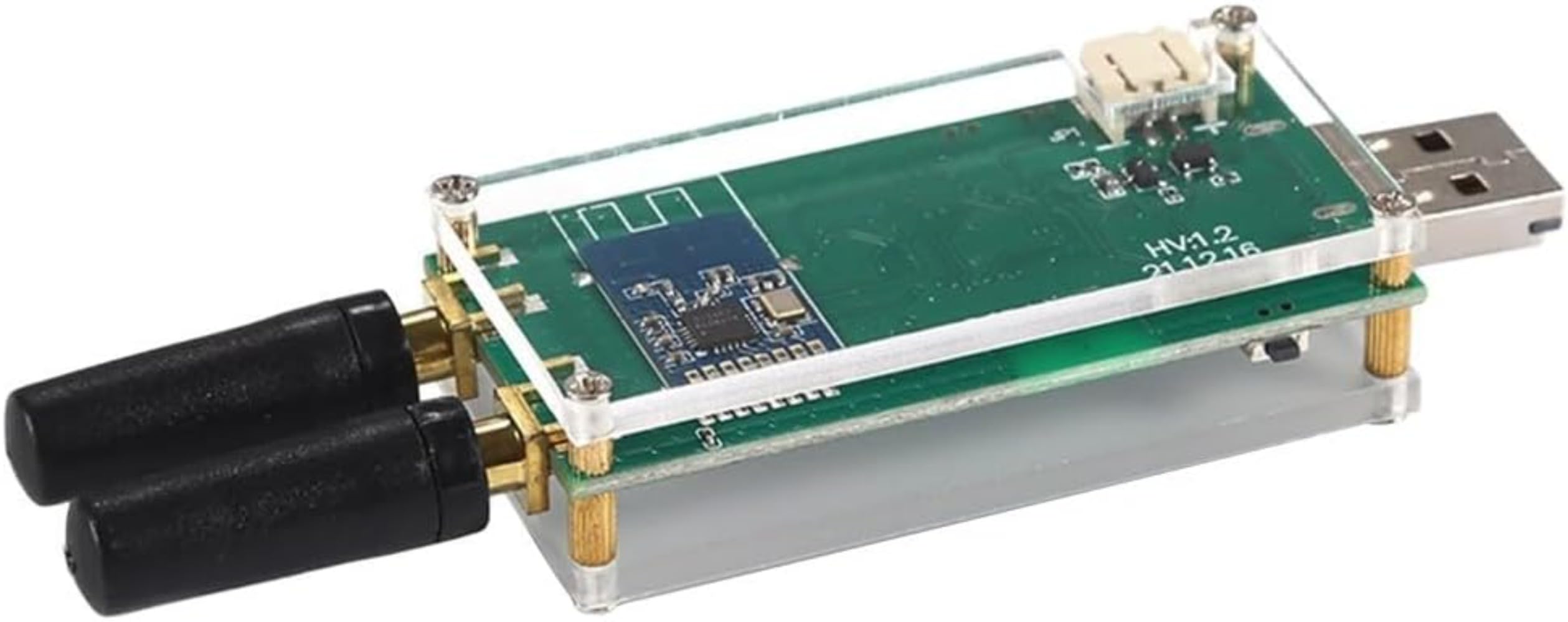 EvilCrow RF V2 Multiband RF Transceiver Modul, Radiofrequenz-Entwicklungsplatine mit Dual CC1101 Modulen für Funksicherheit und Protokollanalyse arbeiten (mit Schale)