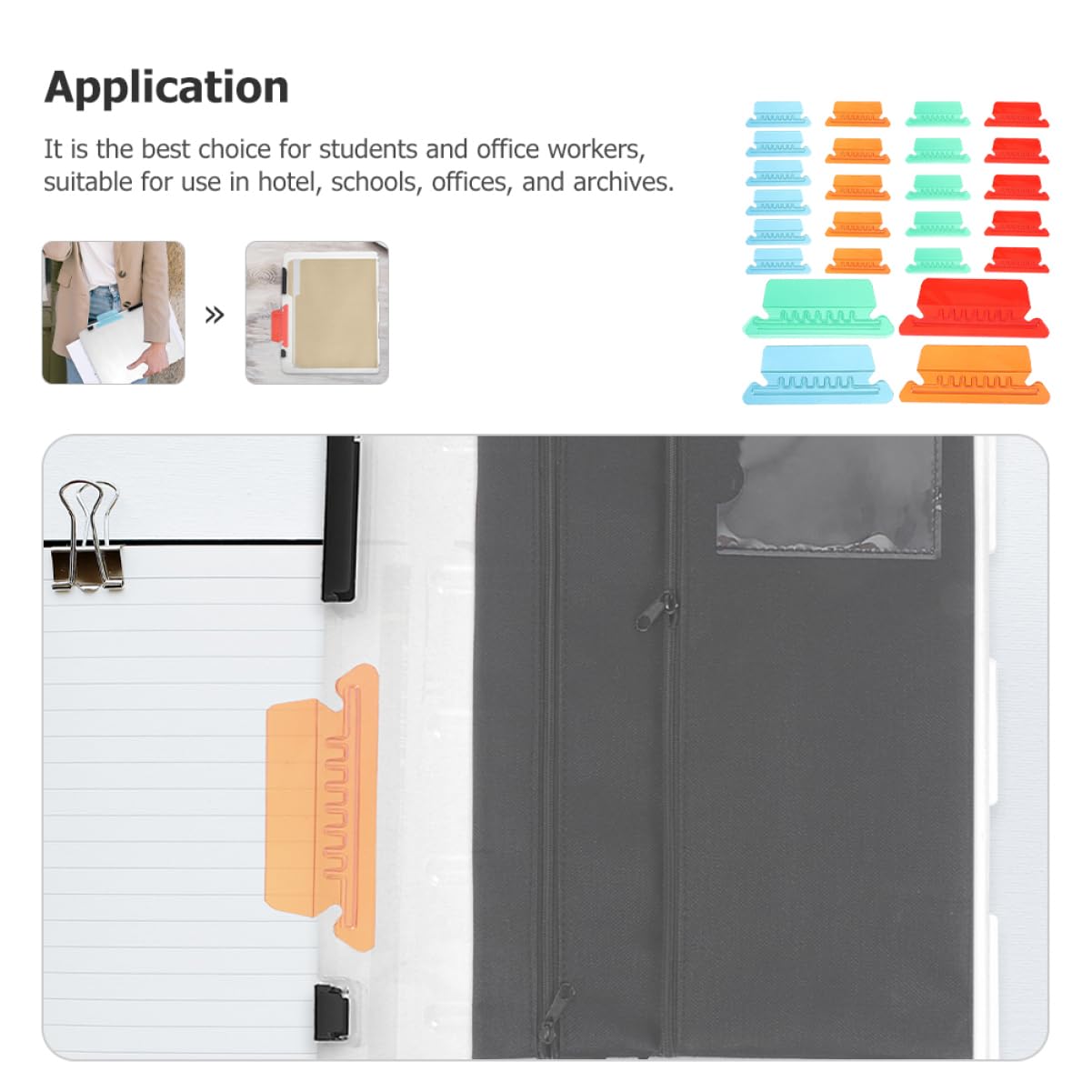 NUOBESTY 120pezzi Linguette Colorate Per File Con Inserti Etichette Appendibili Per Ufficio Scuola e Casa Facili Da Utilizzare e Organizzare Documenti Composto Da Rosse Arancioni Verdi