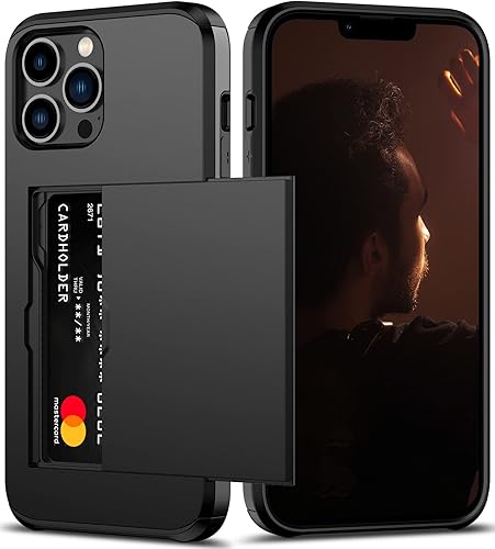 Nvollnoe Funda para iPhone 13 Pro Max con tarjetero resistente de protecciĂłn de doble capa a prueba de golpes, ranura para tarjetas oculta, funda Nvollnoe Funda para iPhone 13 Pro Max con tarjetero resistente de protecciĂłn de doble capa a prueba de golpes, ranura para tarjetas oculta, funda