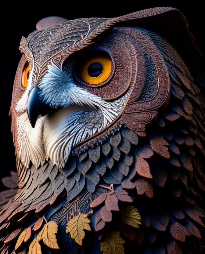 Peinture sur toile hibou RZHRHJES œuvre d'art murale grand format