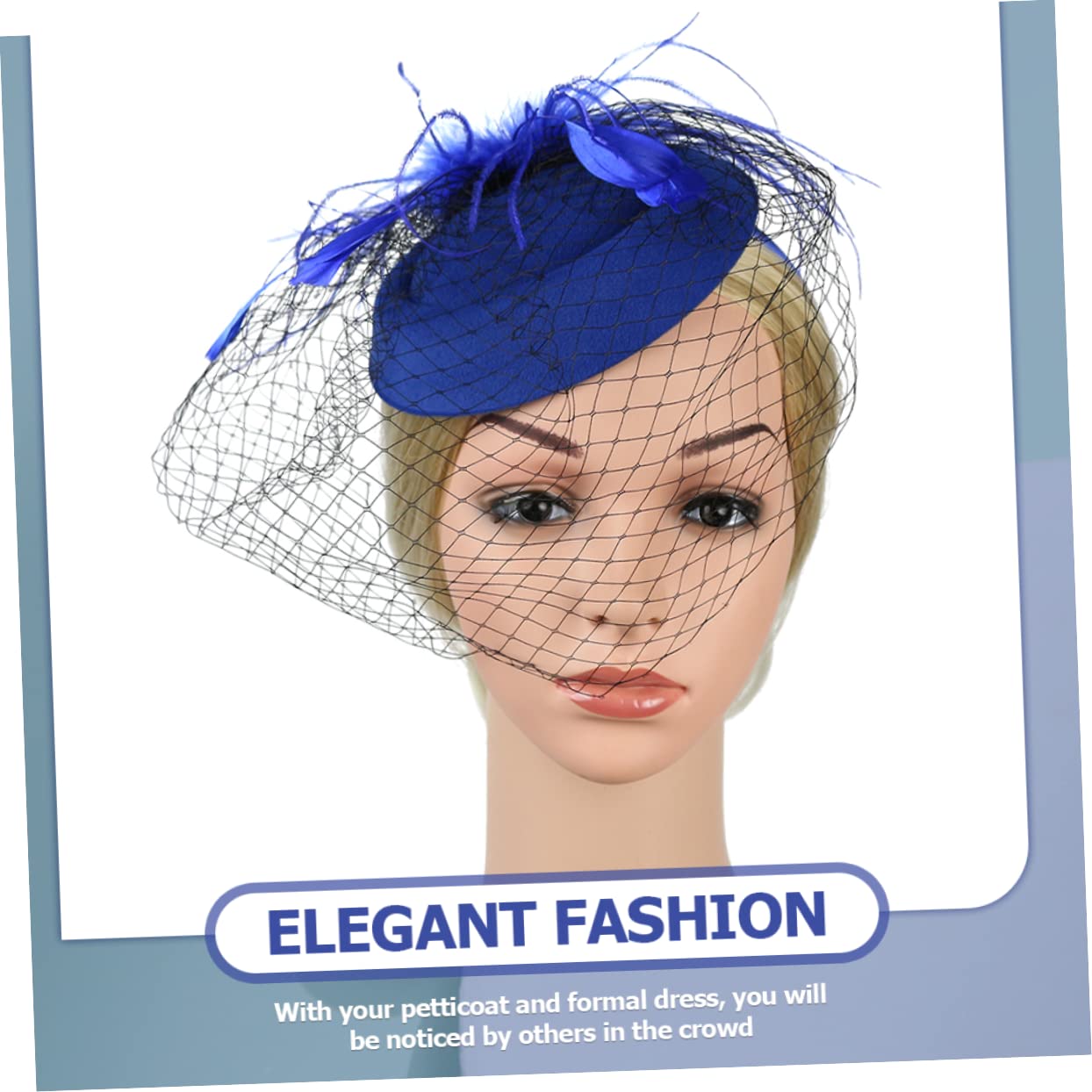 3pezzi Fascinator Elegante da Donna con Velo Piume Accessorio per Cerimonie e Tea Party Stile Vintage per Matrimonio e Feste