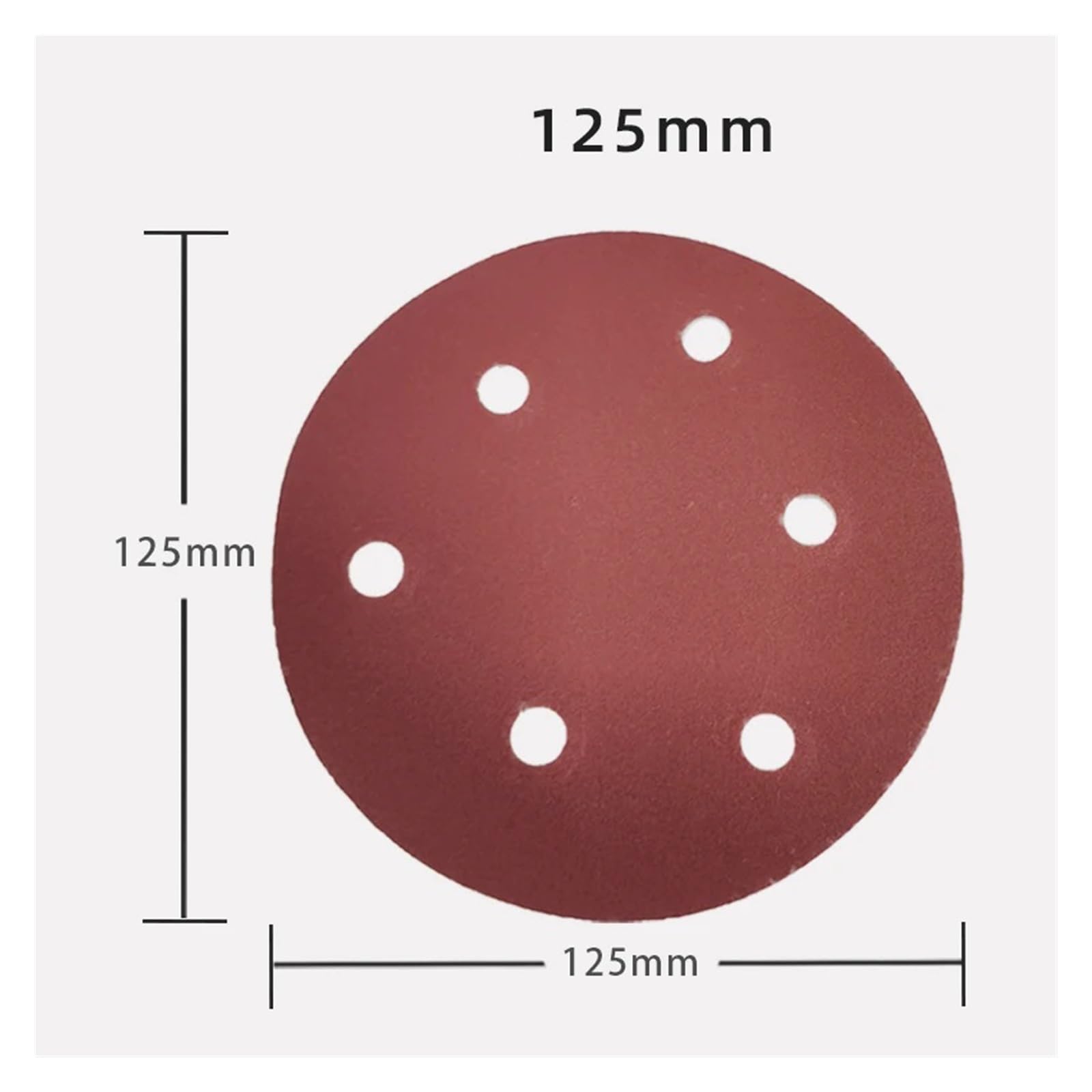 Podkładki ścierne, 100 sztuk 5-calowych 6-otworowych okrągłych krążków ściernych o średnicy 125 mm, gradacja 60-1200, krążki ścierne na rzepy Polishi do mebli drewnianych(120 grit 100pcs)