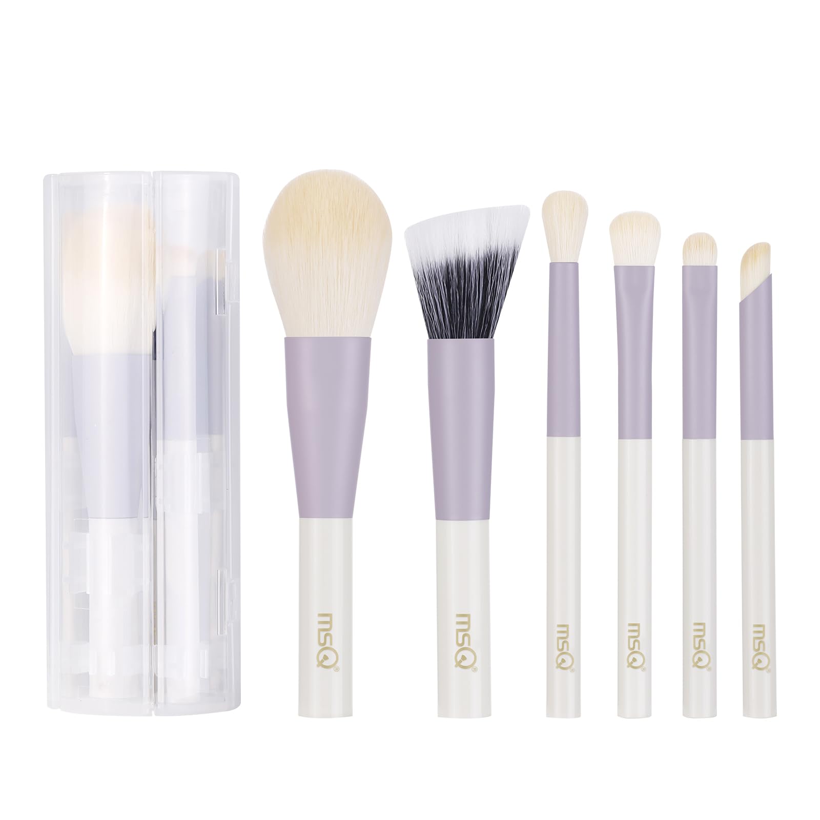 MSQ6pcs Makeup Brushes Professional Makeup Brush Set with Case include Eyeshadow, Blending, Stippling, Concealer Brush Prefect for Travel (with protable case)