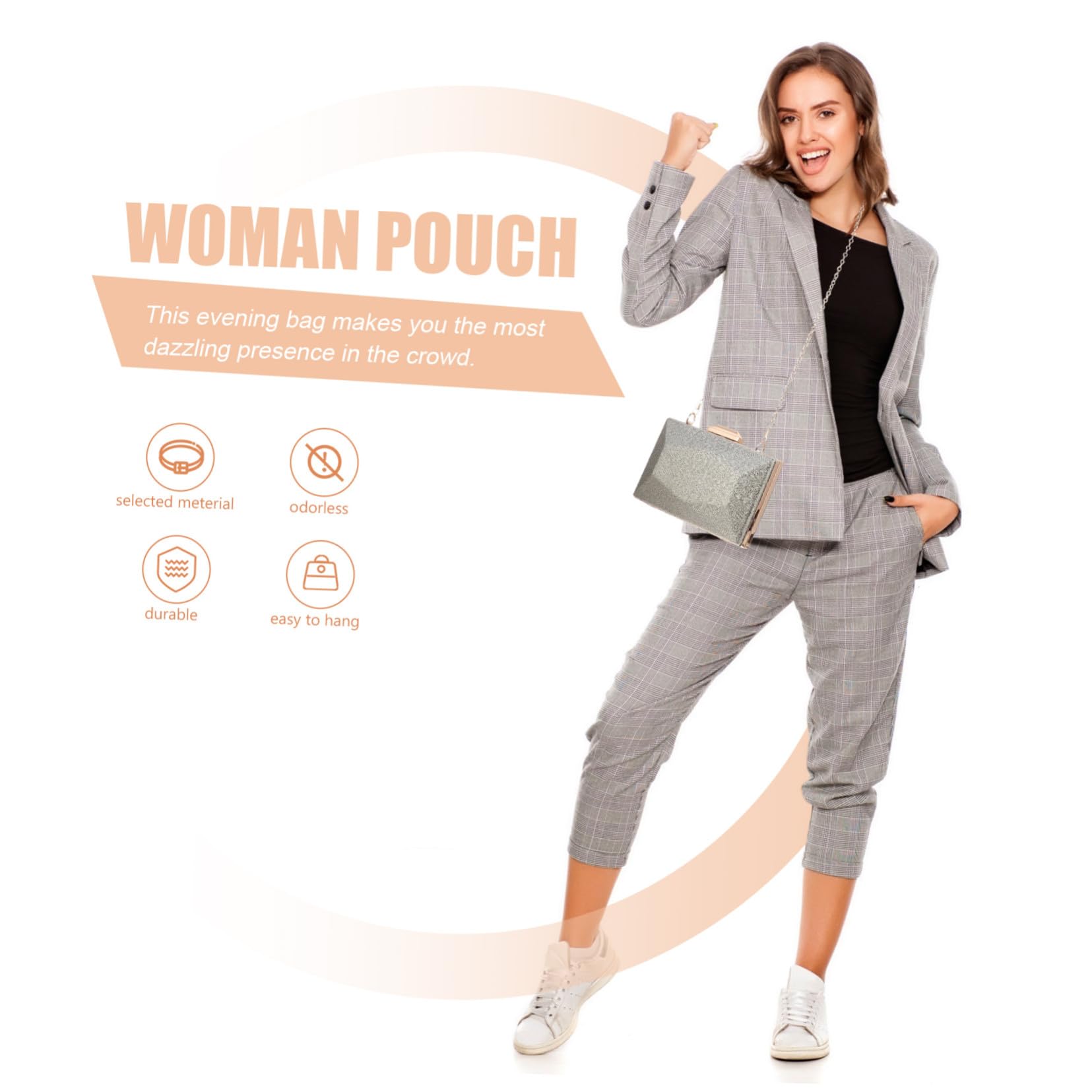 Ipetboom Bolso de Mano Degradado para Fiesta Mujer Bandolera Elegante Diseño Geométrico de Satén Plateado Versátil para Cenas Especiales