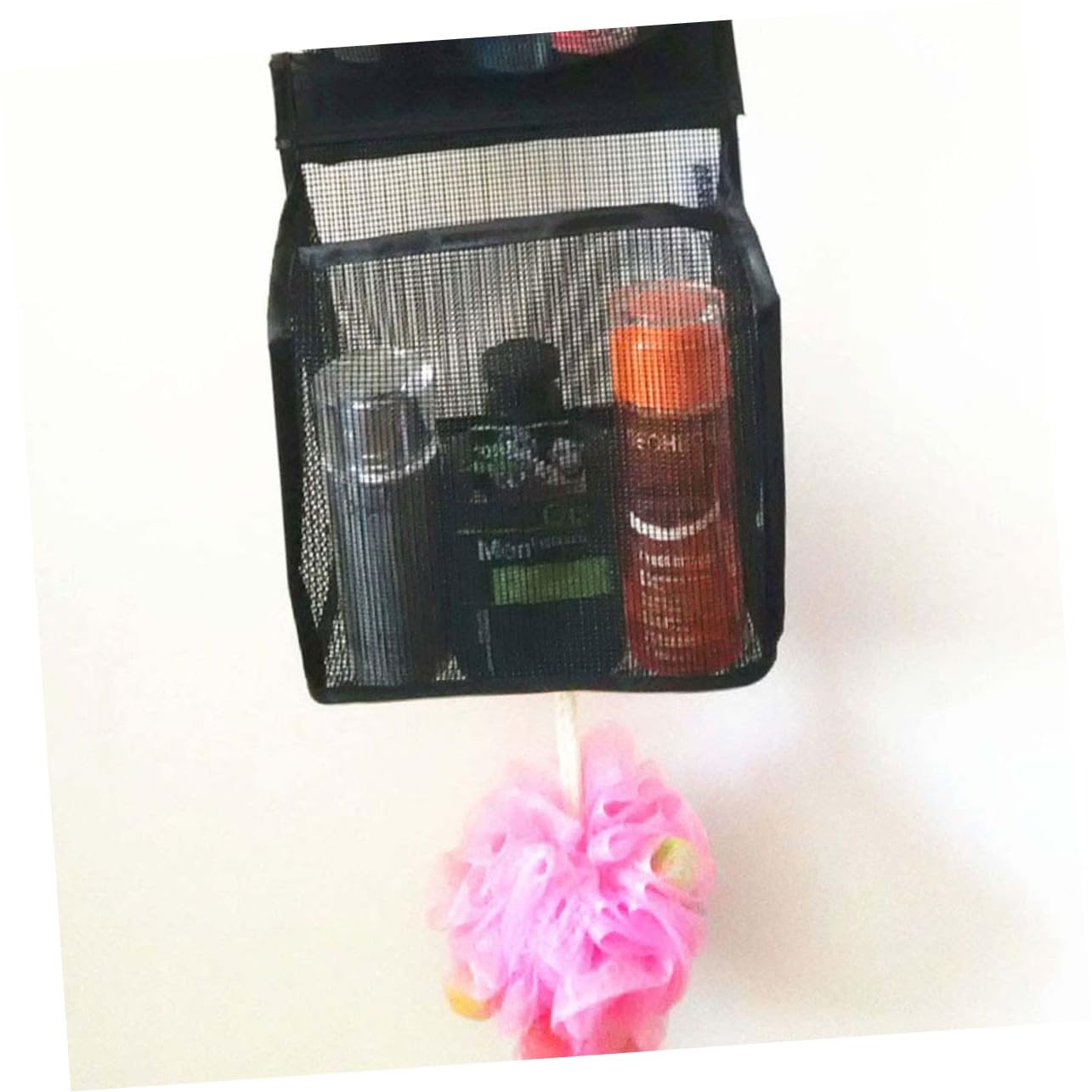 Set 3 Pezzi Borsa Rete Doccia Nero in Pvc Versatile per Bagno e Viaggio Organizer Portaoggetti Salvaspazio