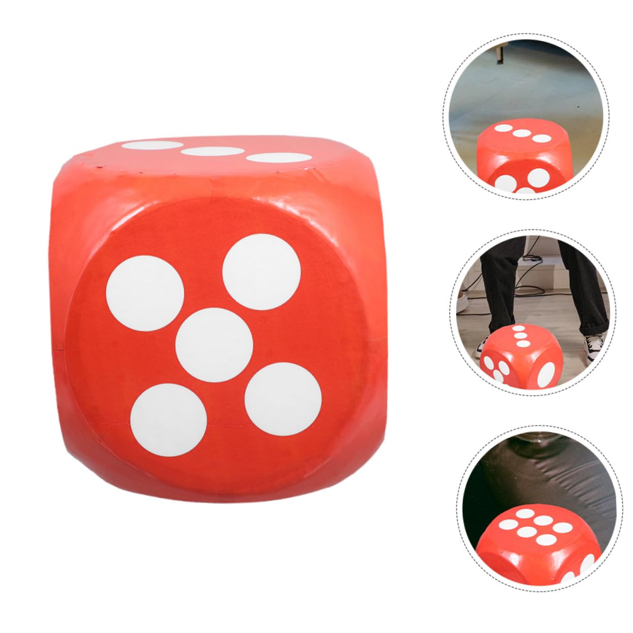 Mikinona Dados de Espuma Rojos Grandes para Juegos de Fiesta Borde Redondo y Tamaño Jumbo, Portátiles para Actividades Recreativas y Enseñanza Matemática