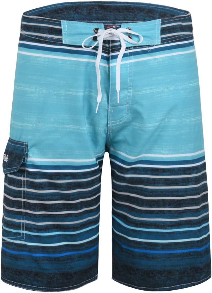 NonweMen's Swim Trunks Quick Dry Wave Pattern with Mesh Lining Board Shorts