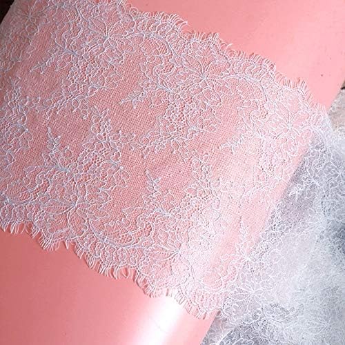 ALE14 Lace Fabric Eyelash Chantilly Floral Bridal/Wedding Dress Flower Table Cloth DIY Crafts Scallop Trim Applique Curtain 300cm x 23cm (Baby Blue)