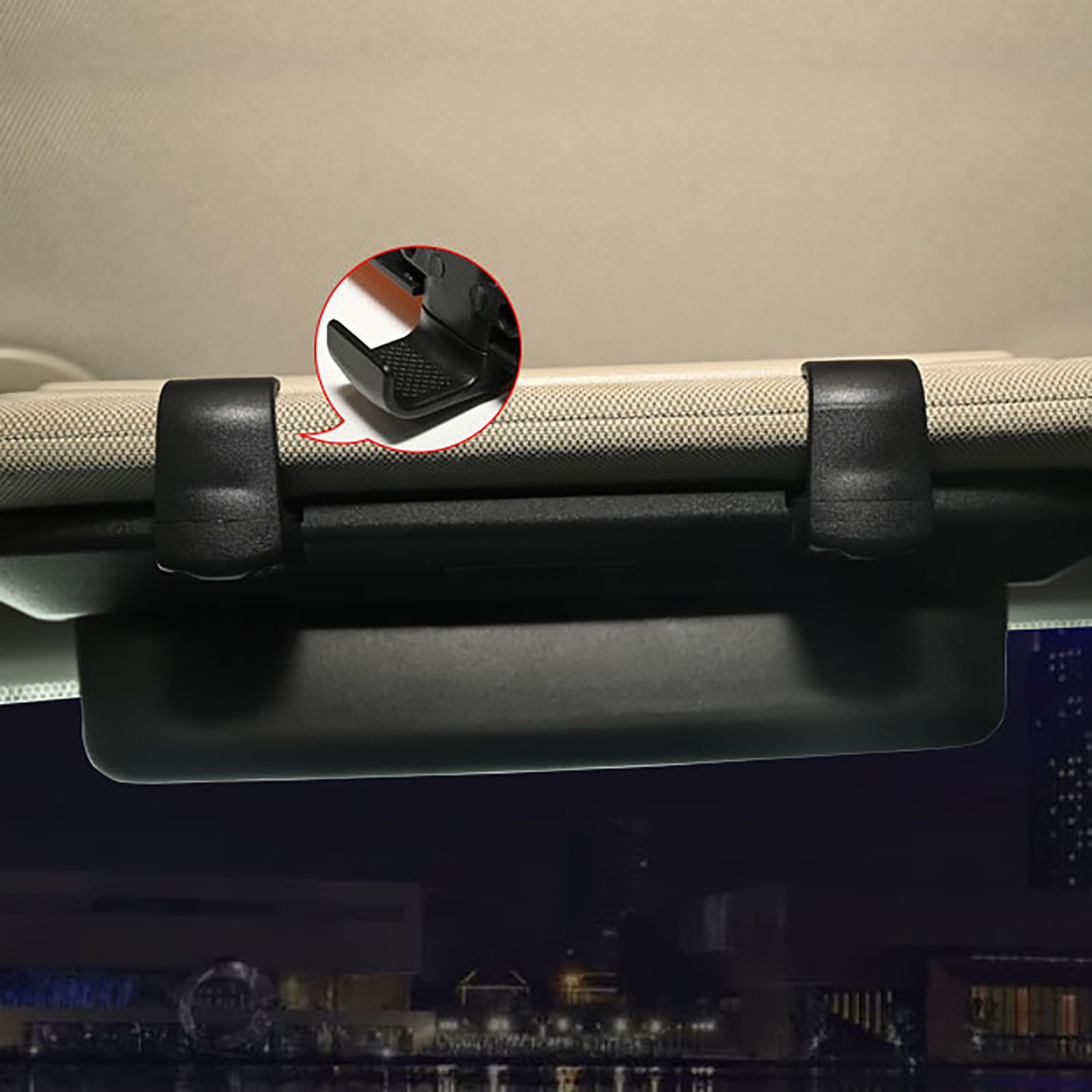 MarxaN Porte Lunettes Pare Soleil Voiture pour R-enault Laguna 2, Support Étuis à Lunettes de Soleil Boîte Organiseur BoîTe Rangement ABS Arrimage et Rangement Accessoires Intérieurs,C/Beige