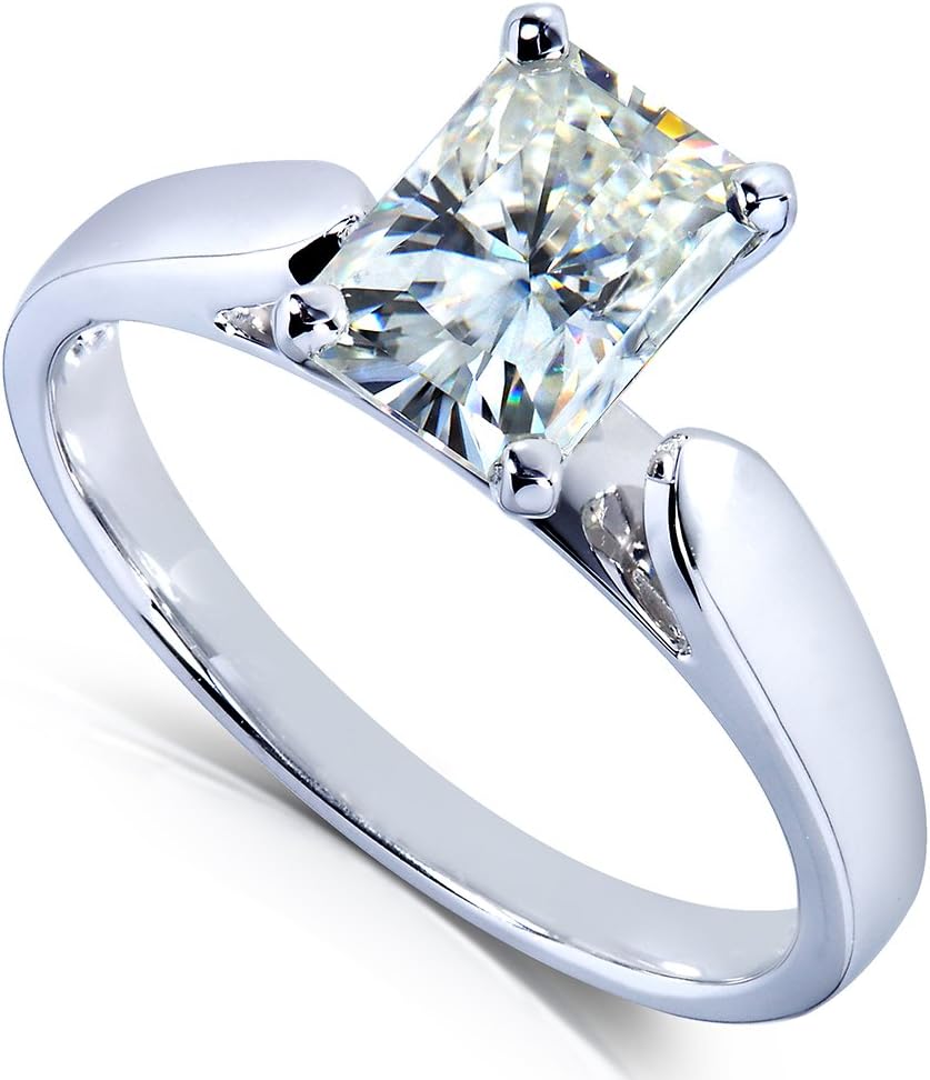 Kobelli Radiant-cut Moissanite Solitaire Engagement Ring 1 1/5 CTW 14k White Gold - Image 2