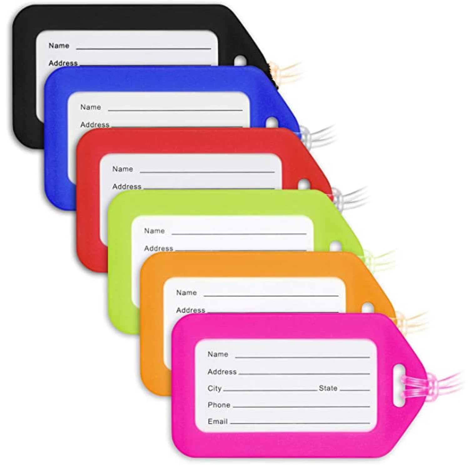 Tusmad Bag Tags for Luggage Travel – 6 Pack Luggage Tags, Smart ID Labels for Suitcases, Backpacks, School Bag Tag & Baggage – Easy Identification for Travel & Daily Use, Multicolor-image-27