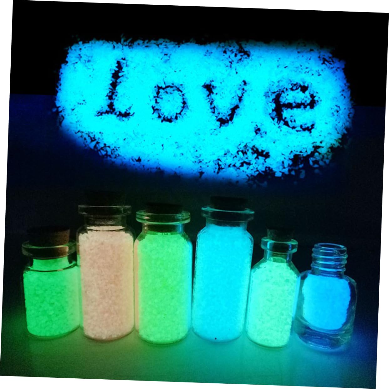 Hemoton Nail Glitter 20g DIY Particle Sand Glow in The Dark Fluorescent Powder