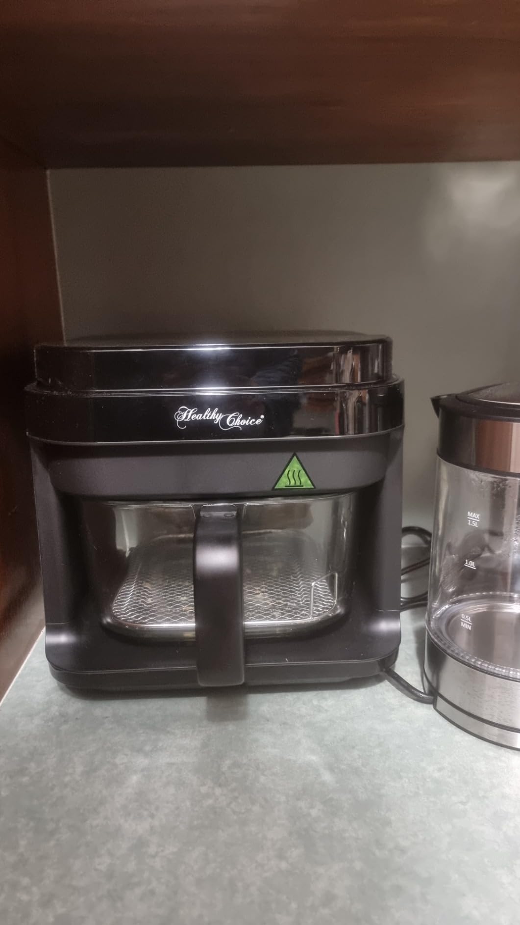 Healthy Choice 6.5L Glass Digital Air Fryer Detachable Glass Pot, EasytoUse Controls, Timer