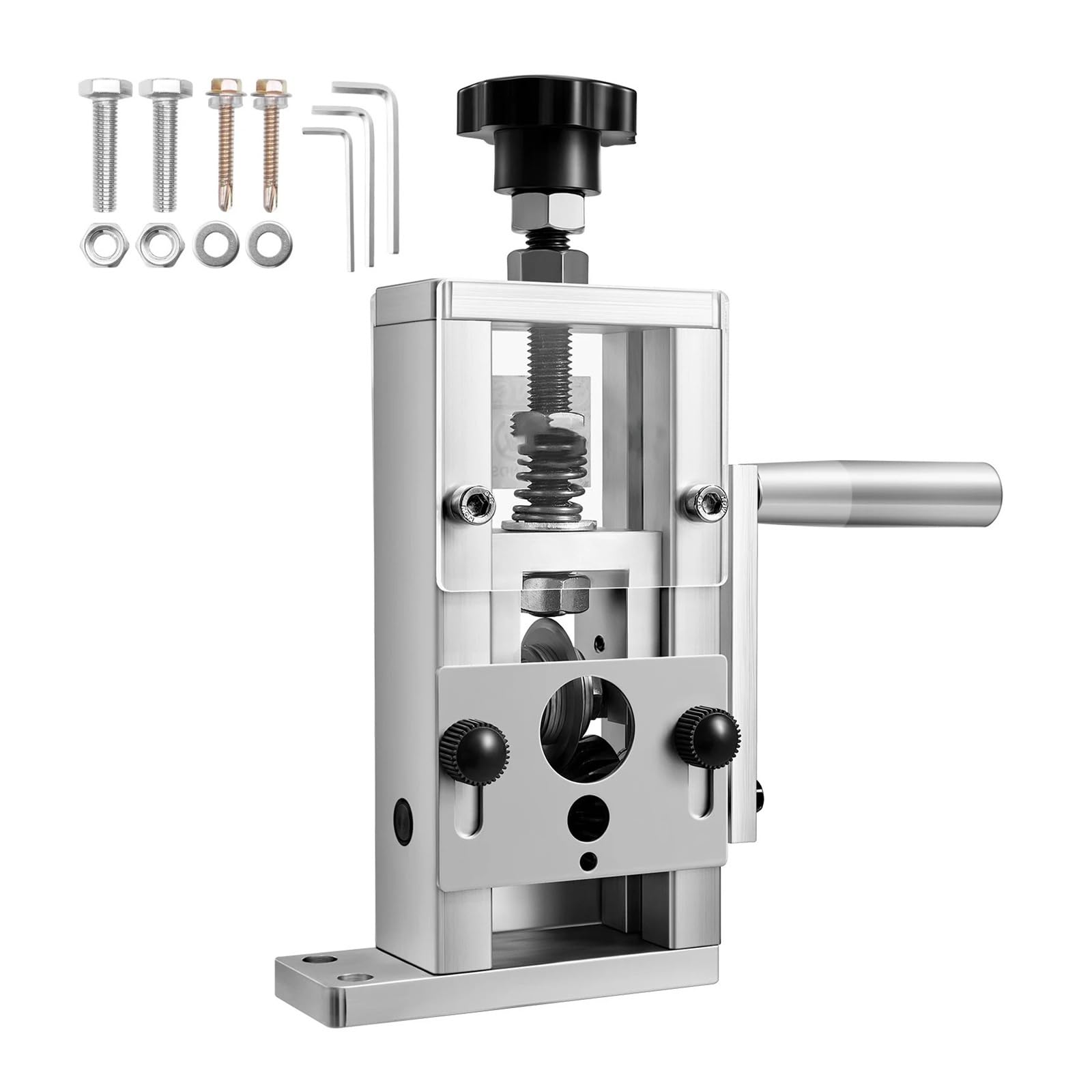 Wire Stripper, Manual Wire Stripping Machine 0.06-1in Aluminum Alloy Frame Hand Crank or Drill Powered