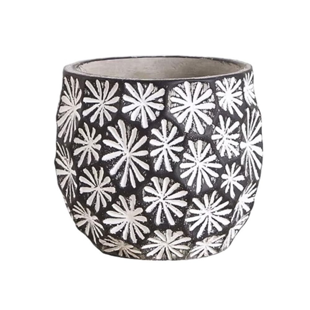 Pots de fleurs à motif floral en ciment pour embellir votre table de salon