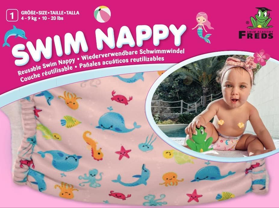 Miniatura 8 de FREDS SWIM ACADEMY Pañales de natación reutilizables unisex para niños pequeños (20 libras - 23 libras), un esencial para piscina y playa para niños
