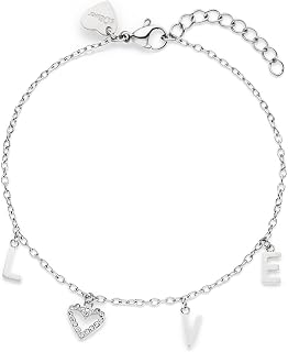 s.Oliver Damen Schmuck – Halsketten & Armbänder mit LOVE-Anhänger aus Edelstahl in verschiedenen Farben - Romantische Geschenkidee