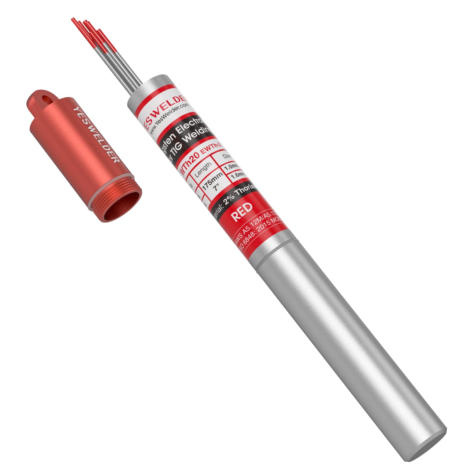 YESWELDER TIG Welding Tungsten Electrode Red Tip
