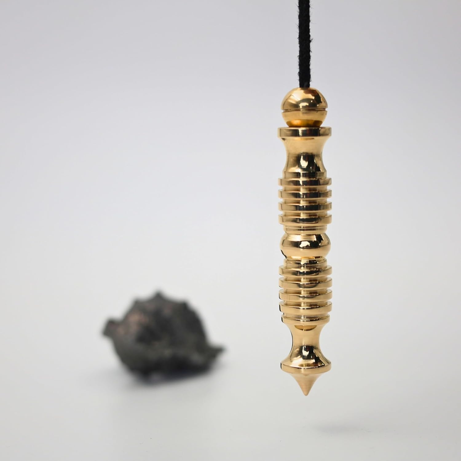 Aventurine Bloom Brass Pendulum, Polished Gold Finish, 2.9 Inch Length, 46 Grams, Dowsing Tool