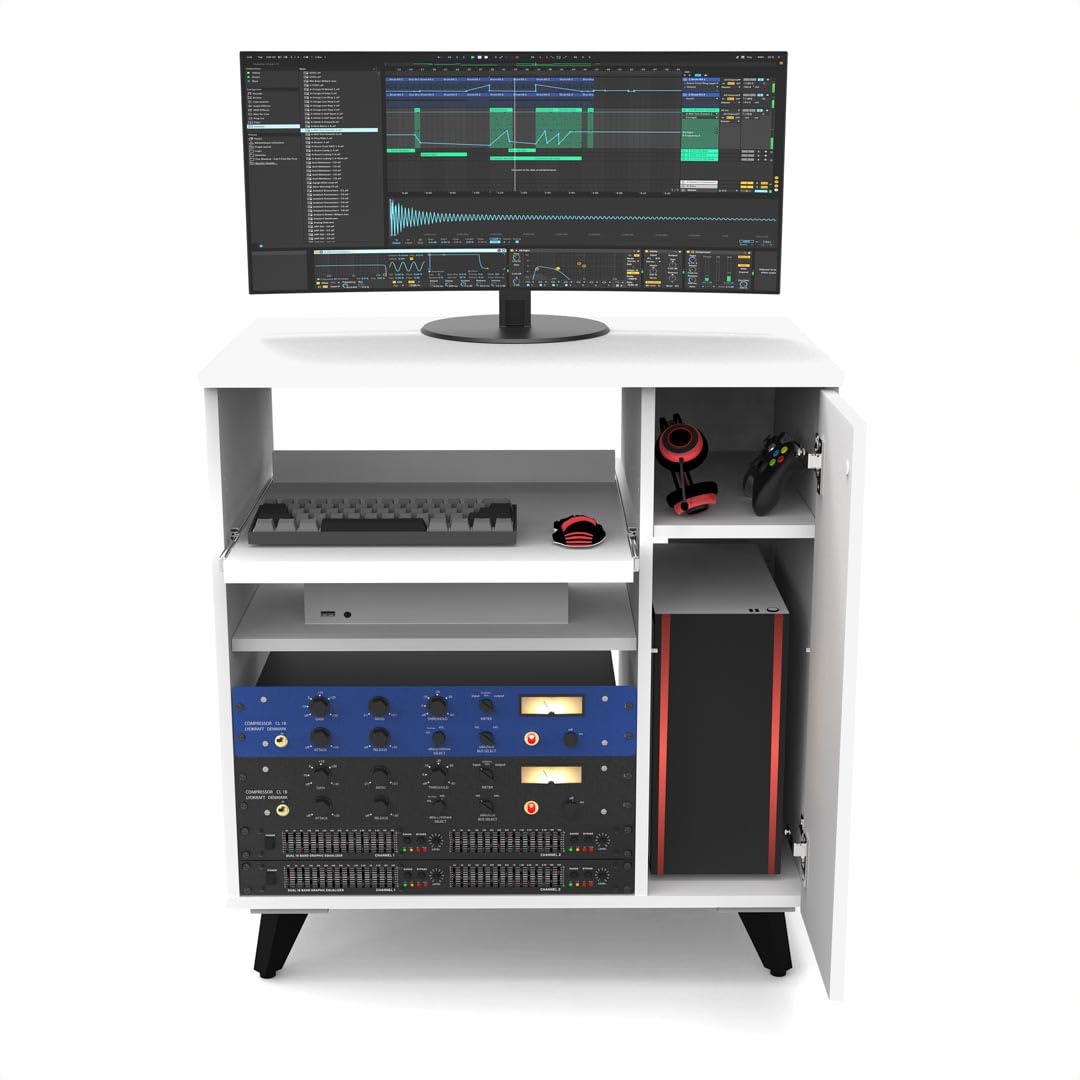 Glorious Modular Side Rack White - Estensione rack da studio per le serie Sound Desk e Workbench