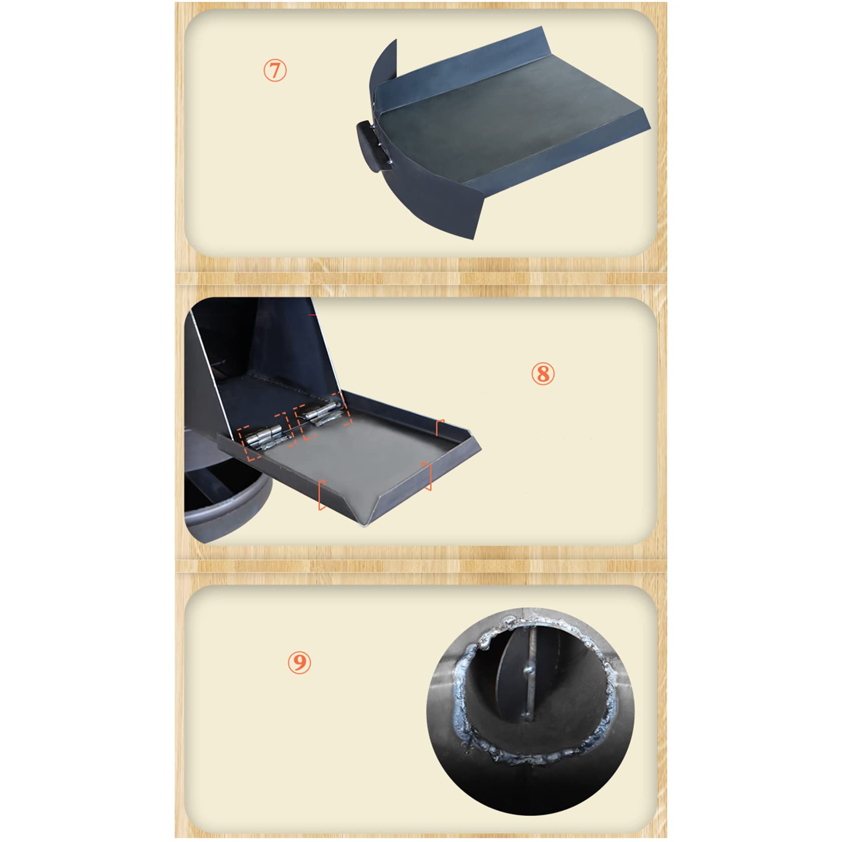 Forno a legna portatile in acciaio per uso interno ed esterno, per tende, ville, pavimenti, riscaldamento e cucina; 52 cm