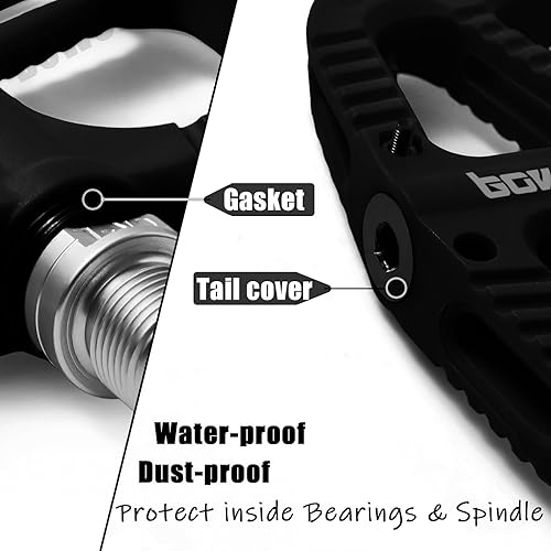 Miniatura 6 de BOWOD Pedales de bicicleta de montaña, pedales MTB con plataforma de pedal compuesto de nailon de luz ancha, pedales de bicicleta antideslizantes
