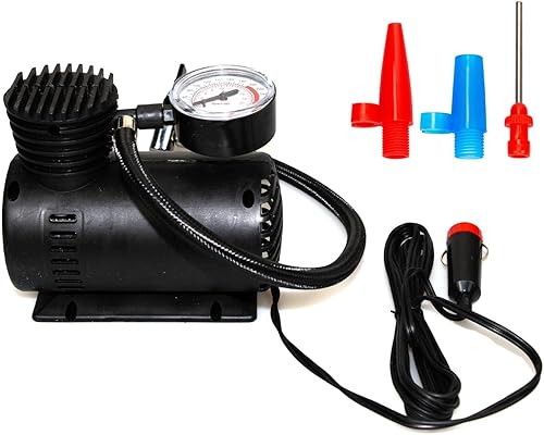 Bomba de inflado portátil para automóvil, inflador de neumáticos de compresor de 12 voltios con manómetro mecánico, inflador de automóvil tipo