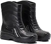 Bota De Pvc Para Chuva Cano Medio Impermeável Preta Pantaneiro Motocilcista Motoqueiro Uso Geral
