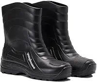 Bota De Pvc Para Chuva Cano Medio Impermeável Preta Pantaneiro Motocilcista Motoqueiro Uso Geral