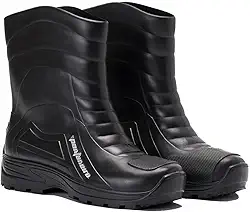 Bota De Pvc Para Chuva Cano Medio Impermeável Preta Pantaneiro Motocilcista Motoqueiro Uso Geral