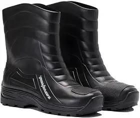 Bota De Pvc Para Chuva Cano Medio Impermeável Preta Pantaneiro Motocilcista Motoqueiro Uso Geral