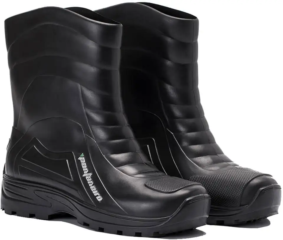 Bota De Pvc Para Chuva Cano Medio Impermeável Preta Pantaneiro Motocilcista Motoqueiro Uso Geral