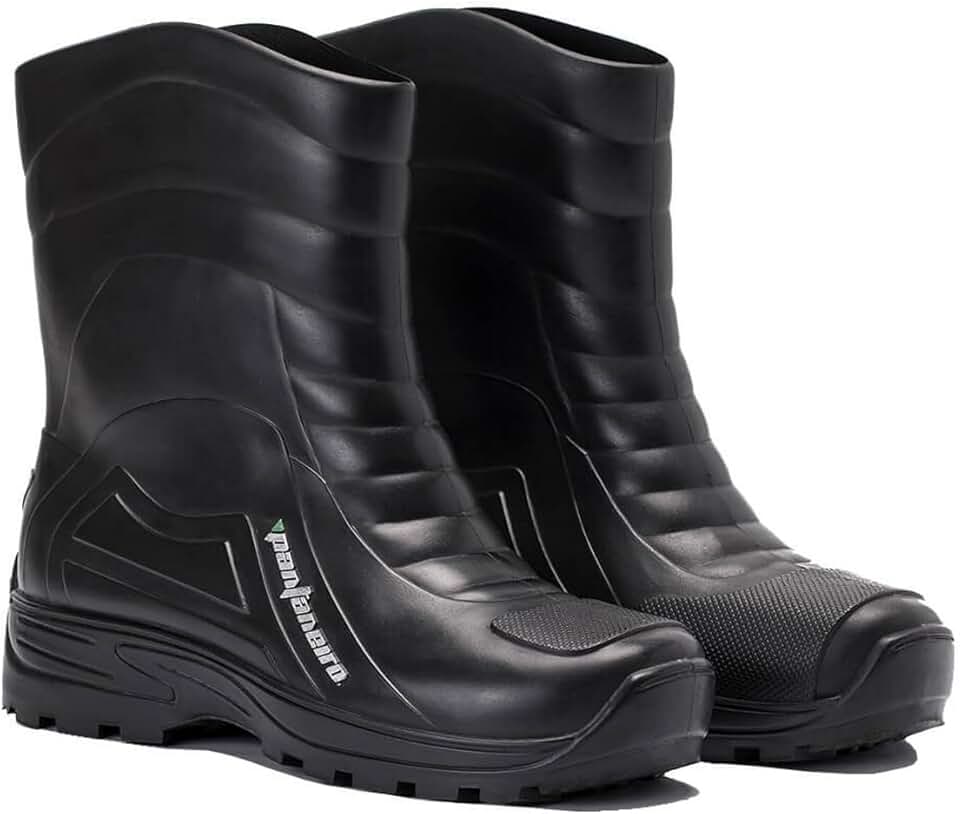 Bota De Pvc Para Chuva Cano Medio Impermeável Preta Pantaneiro Motocilcista Motoqueiro Uso Geral