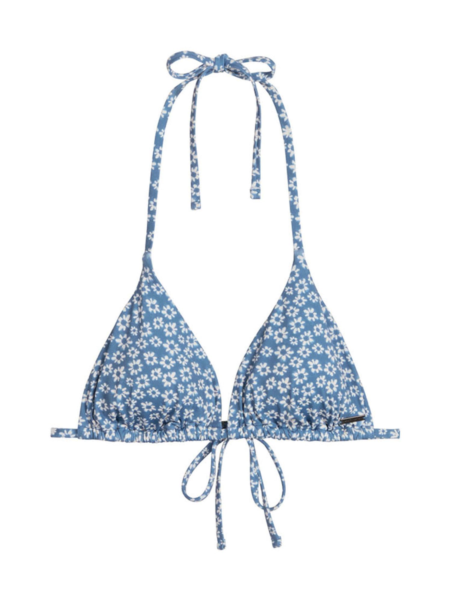 Marc O'Polo Women's Shiny Triangle Bikini Top, Shiny Coronet Blue Print, XS