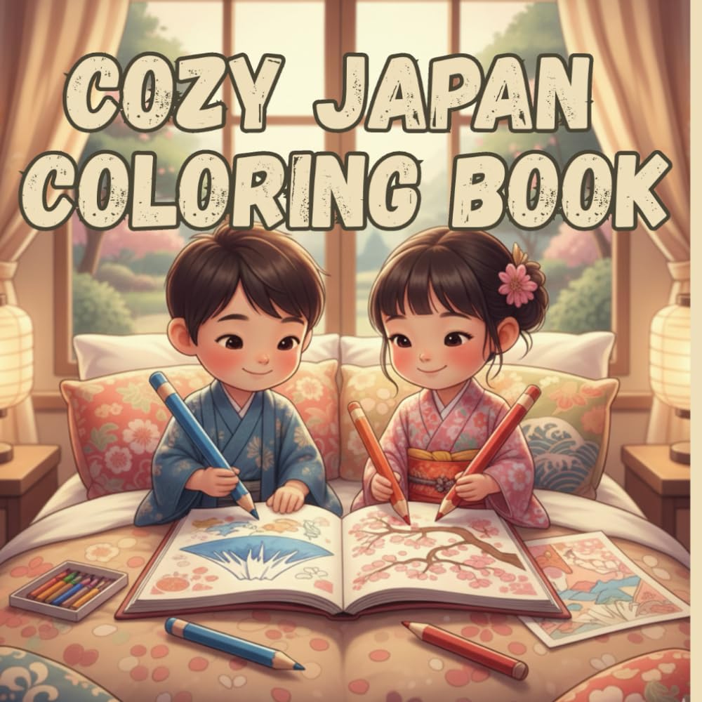COZY JAPAN COLORING BOOK: Cozy Japanese Scenes and cute images for Relaxation and Stress Relief
