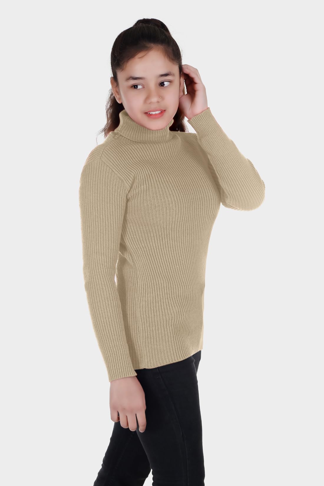 LOVO Boys & Girls Super Warm Woolen Full Sleeves High Neck/Inner/Skivvy/Sweater/Pullover for Winters Skin 1