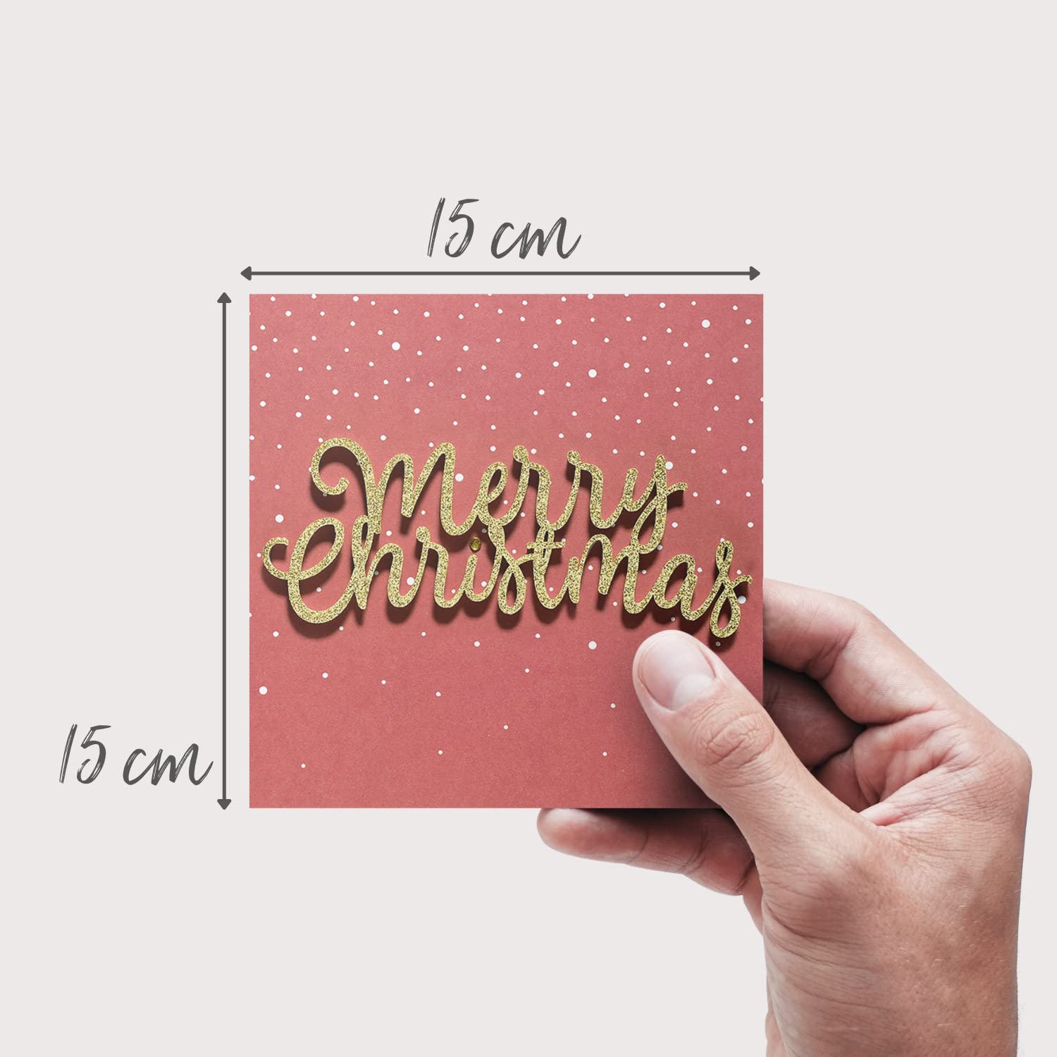 Perleberg Weihnachtskarte Mit Goldfarbenem Umschlag – Mondmotiv, 11,6x16,6 Cm, Hochwertige Grußkarte Für Weihnachtsgrüße