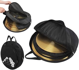 21-Inch Three Pockets Cymbal Bag Packback Case Holder Pouch Percussion Three Pockets with Removable Divider Shoulder Strap