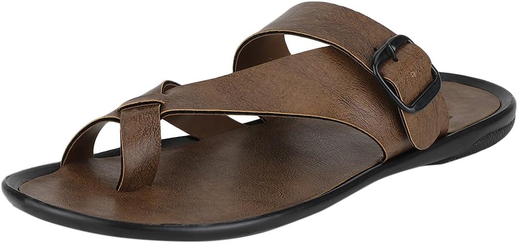 Knight Ace Men's Synthetic Leather Slippers