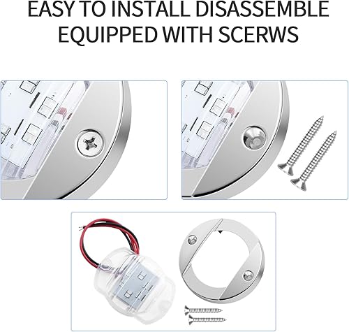 Vista 11 de 6 luces LED para barcos marinos, cubierta de cabina, luces de popa de popa de popa de 12 V CC para barco, kayak, yate, velero, pontones, Azul