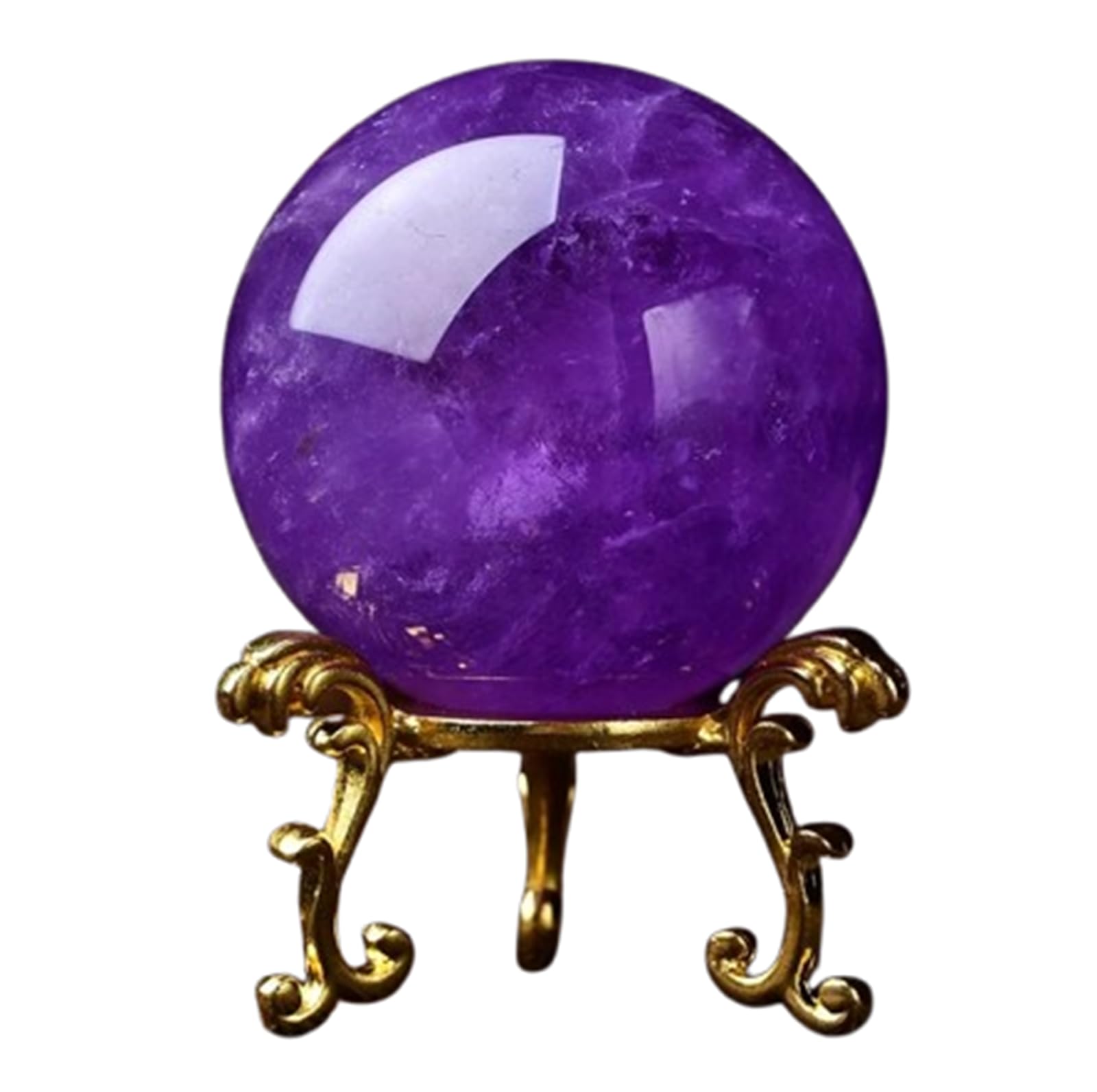 DPURPIWADY Amethyst Ornament Purple Crystal Quartz Ball with Stand Solid Home Decorative Sphere for Healing/Divination/Chakra Balance/Yoga/FengShui